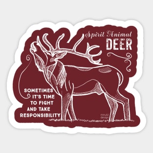 Spirit animal - Deer - white Sticker